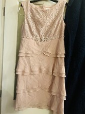 ELIZA J Cocktail Dress Sz 12 COST £145 Worn Once,VGC Lace Embellished Tea Pink