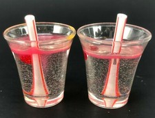 REALISTIC Dollhouse Miniature Food Mix Drink Cocktail w Cherry Cup Glass Straw