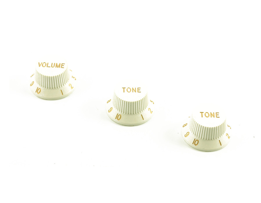 White Knobs fits Fender Strat and Charvel guitars 1 vol 2 tone Stratocaster