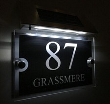 Moderno Numero civico Luce solare 1-9999 nome della strada personalizzabile