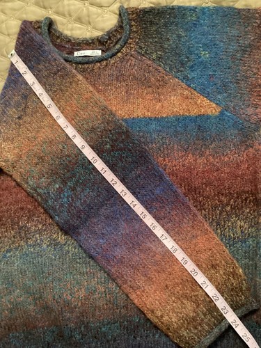 Dex Clothing Space Dye Sweater Women Large Blue Combo Beautiful! $79 NEW - Picture 10 of 15