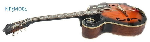 F5 style Solid Curly Maple wood and Spruce top Mandocello Rose NF5MO81 - Picture 7 of 8