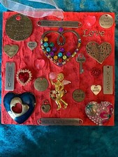 Handmade Wall Hanging. Red LOVE Hearts Sayings For Your Sweetie