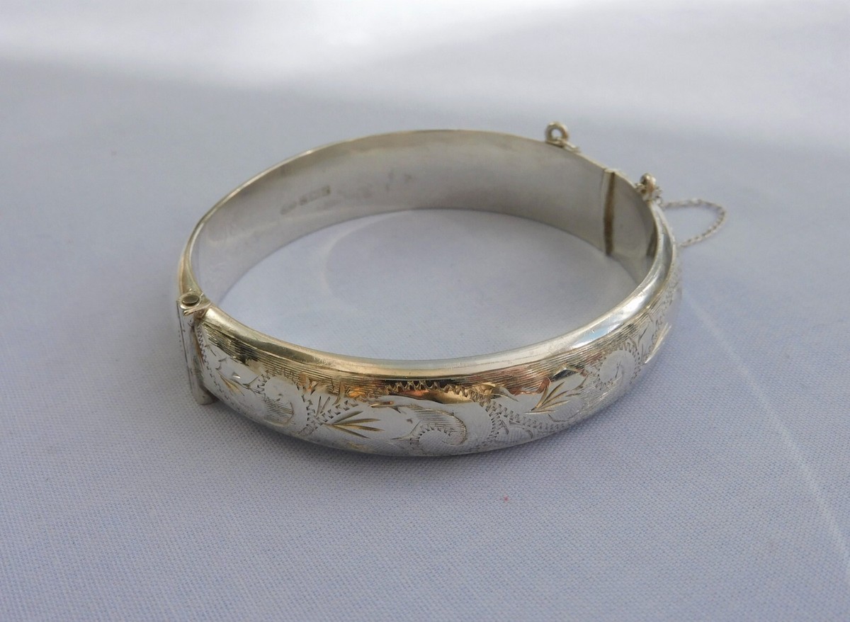 PRY シュウトSilver Hook Bangle Sterling Silver Bangle With Hook Clasp 925 Thin Elegant