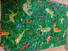 Cranston Fabric Pillowcase Geckos and Lizards and Dragons  Oh My    New