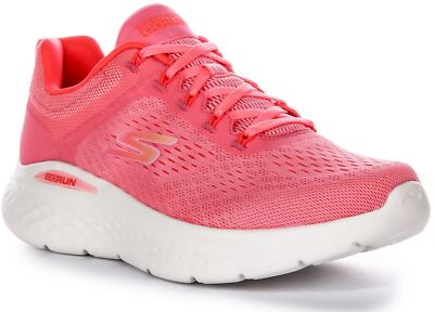 Skechers Go Run Lite Ultra Go Cushion Lace up Trainer Coral Pink