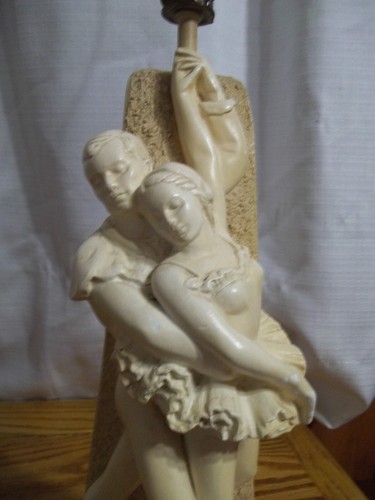 Vintage Art Deco Ballet Dance Couple Dancing Man Woman Figurine Table Lamp MCM - Picture 9 of 20