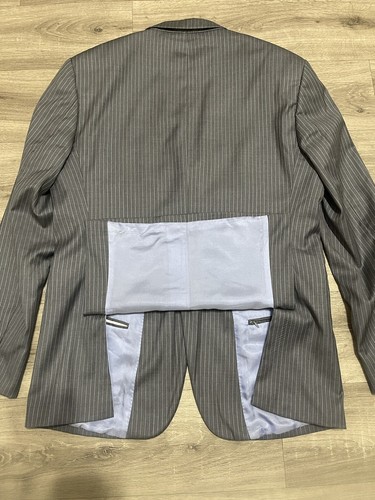 ING LORO PIANA GRAY STRIPE LUXURY 2 BUTTONS BLAZER WOOL SILK SIZE L - Picture 10 of 18