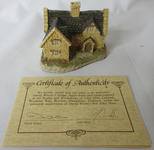 Vintage David Winter Cotswold Cottage handbemalt Harz 1982 John Hine Ltd mit Echtheitszertifikat - Bild 2 von 10