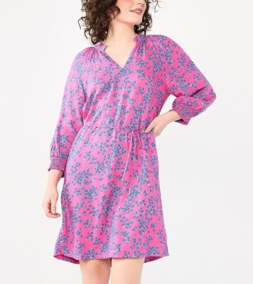 draper james pink floral dress Kim Mini Floral Dress | Color - Fuschia / XS