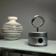 Continental Airplane Engine Raw Aluminum Piston Pilots Watch Display Stand