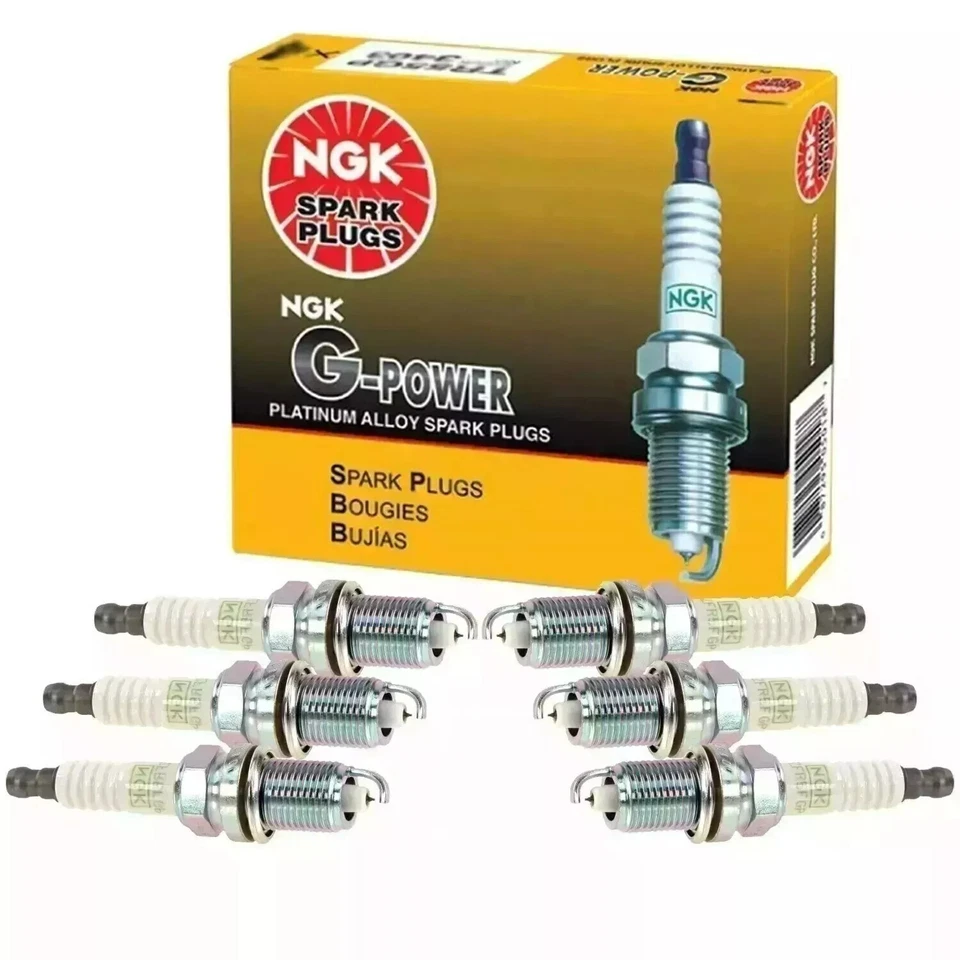 NGK "PLATINUM" Spark Plugs (Set of 6) for 2006-2009 Cadillac STS 3.6L - Image 2 of 2