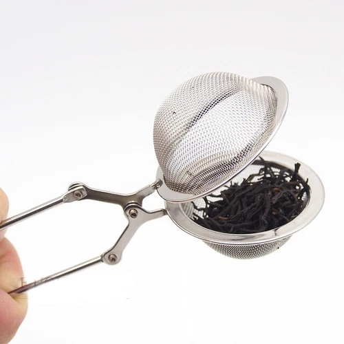 Stainless Steel Spoon Tea Ball Infuser Filter Squeeze Leaves Herb Mesh Strainer - Picture 2 of 5