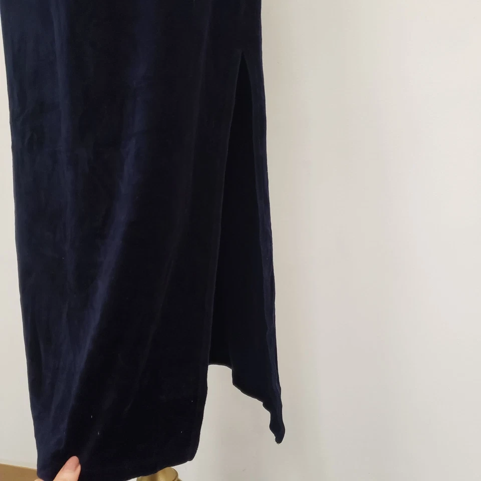 Vestido midi de terciopelo vintage Victoria Secret Country para mujer talla S azul caprichoso Foto 3 de 4
