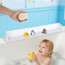 White 31 Inch Bath Play Shelf Toy Caddy with Sponge