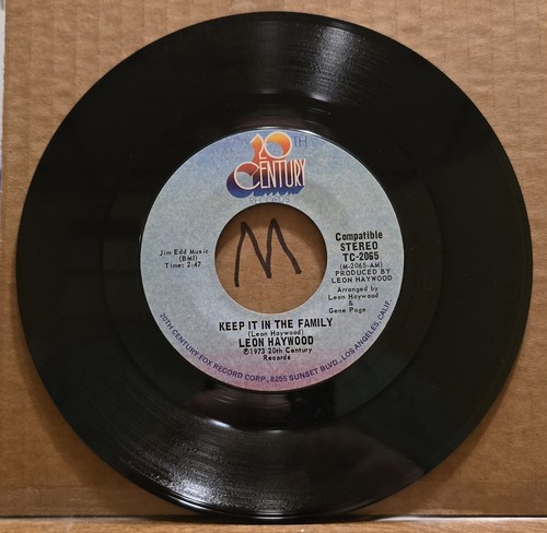 Leon Haywood: Keep It in the Family/Long As There's You - VG+ | 1973 R&B 45rpm
