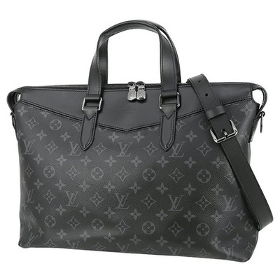 Louis Vuitton Monogram Eclipse M40566 Tote Canvas Black Silver Gray Bag #ACB1214