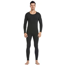 Thermal Underwear Men Ultra-Soft Long Johns Set with Fleece Lined Base Layer ...