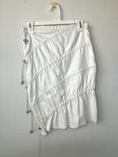 CHANEL Vintage White Sport Bungee Cord Skirt Size 36 Small