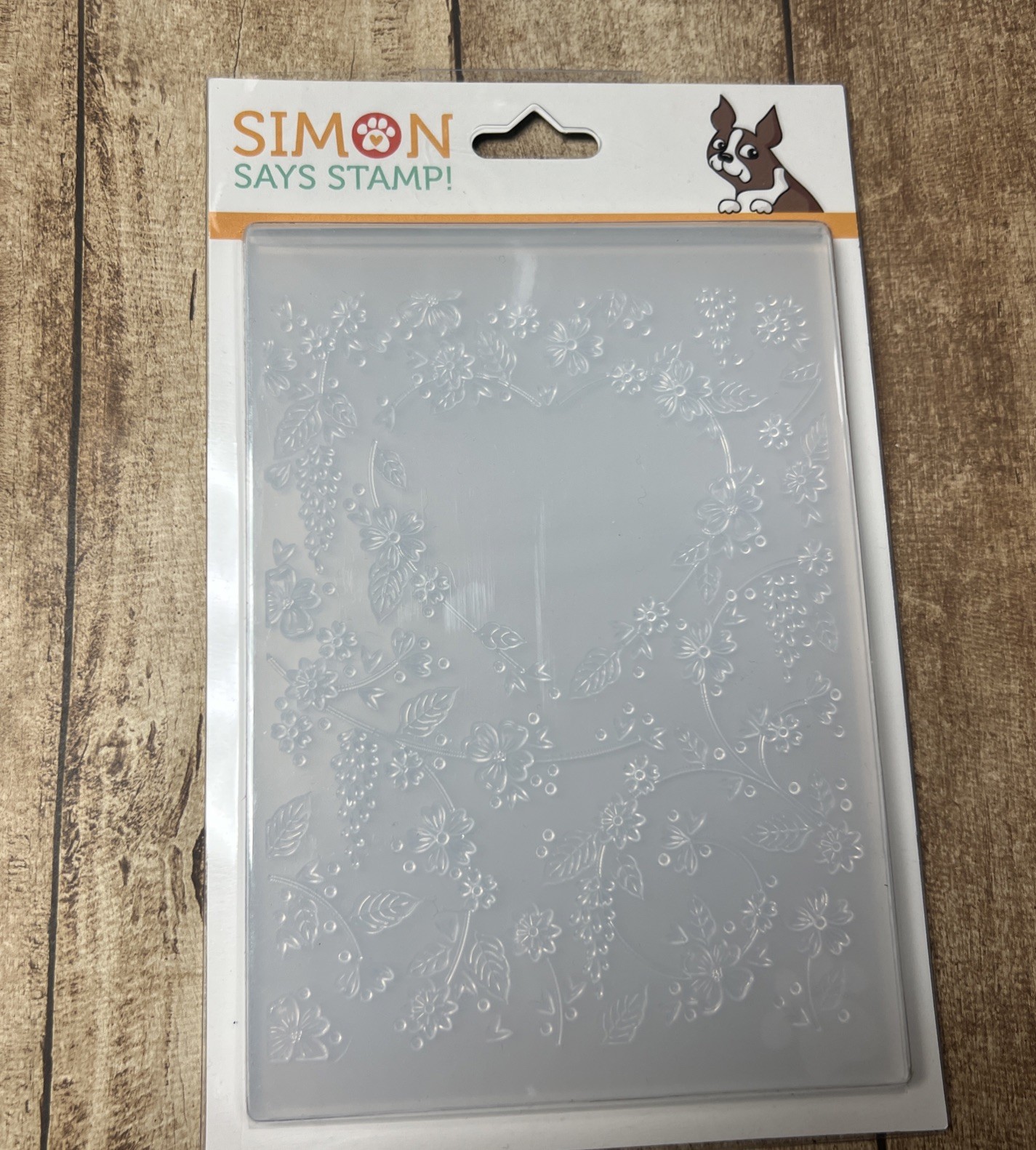 Simon Says Stamp Heavenly Heart Floral Frame Embossing Folder~~~New in Package