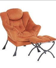 SESHINELL Armchair with Ottoman, Comfy Upholstered Lounge Reading Chair with