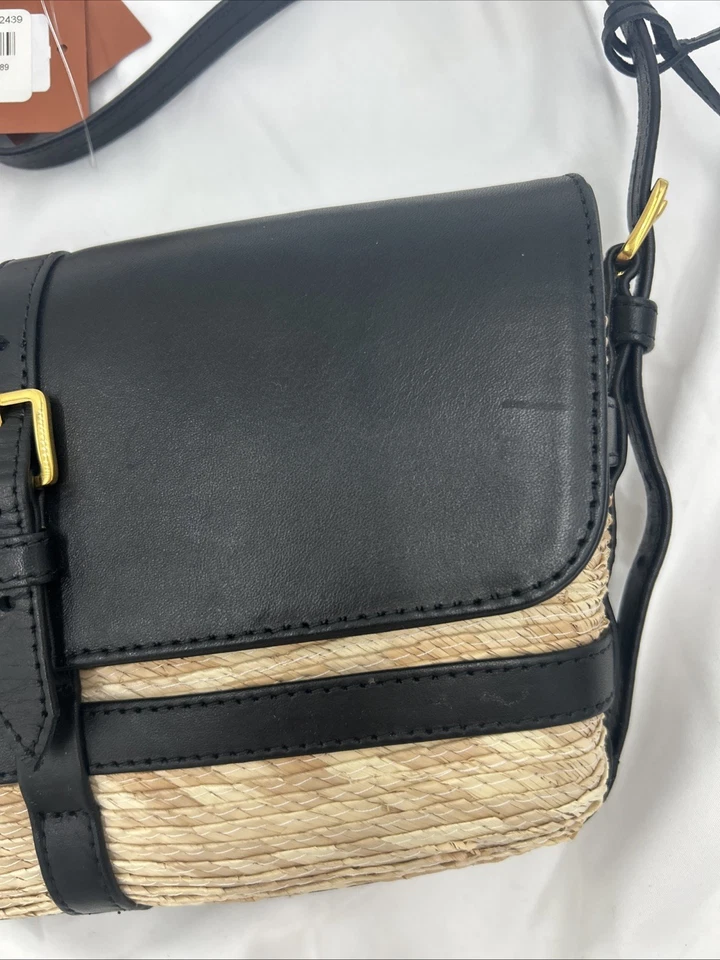 BOLSO ALTUZARRA 'WATERMILL' HOMBRO CUERO NEGRO SOLAPA RAFIA Foto 2 de 4