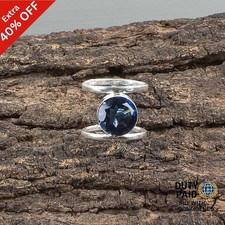 Valentines Sale Round London Blue Topaz Gemstone Band Ring 925 Sterling Silver