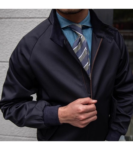 Mens Stand Collar Long Sleeve Zip Coat Retro British Jacket Short Outwear Autumn - Picture 17 of 26