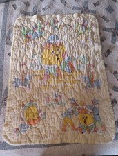 Vintage 1984 1980s Baby Dreams Crib Blanket Pastel Rocking Horse Rainbow Kawaii