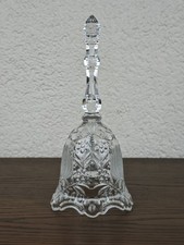 Campana vintage cristallo al piombo 22 cm molata a mano fantasia floreale da collezione