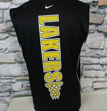 LAKERS Team By Nike Black Basketball Jersey Lakers Stenciled Letters Back Large