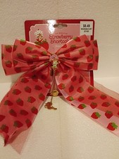 Strawberry Shortcake Hair Bow with Charm