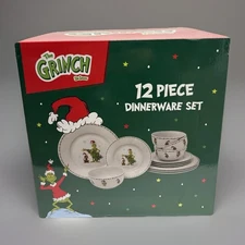 12-Piece GRINCH Dinnerware Set Zrike Brand MERRY GRINCHMAS, Christmas New in Box