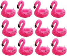 12 Pack Inflatable Flamingo Drink Holder Swimming Pool Float Coasters Cup Holder