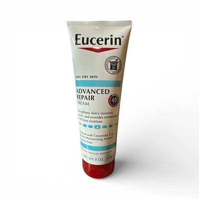Eucerin Advanced Repair Cream Unisex 8 oz Very Dry Skin 48 Hour Moisturizer New