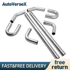 Universal 3" Custom Exhaust Tubing Mandrel Bend Pipe Straight U-Bend Kit 8Pieces
