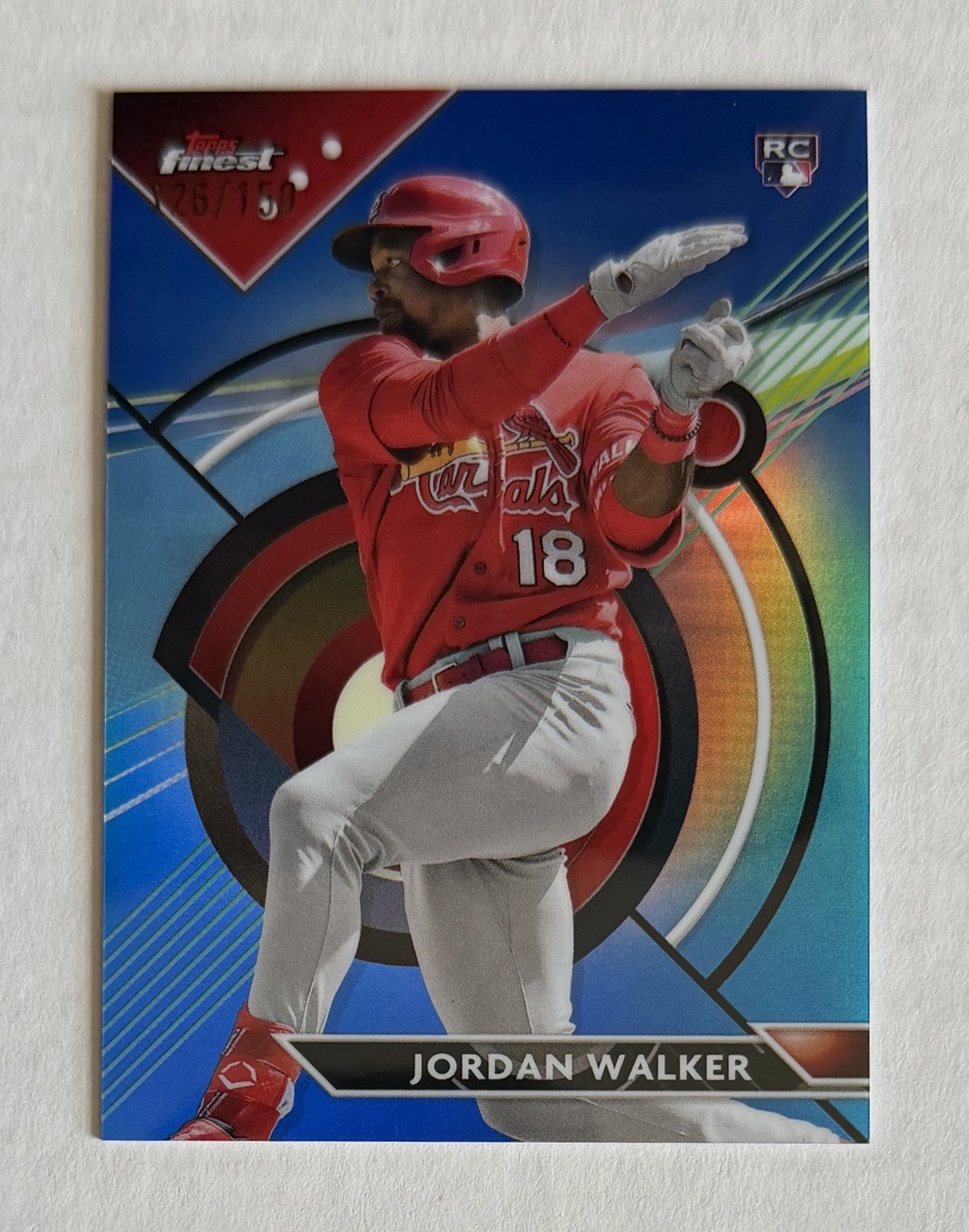 Jordan Walker 2023 Topps Finest Blue Refractor /150 RC #60 St. Louis Cardinals
