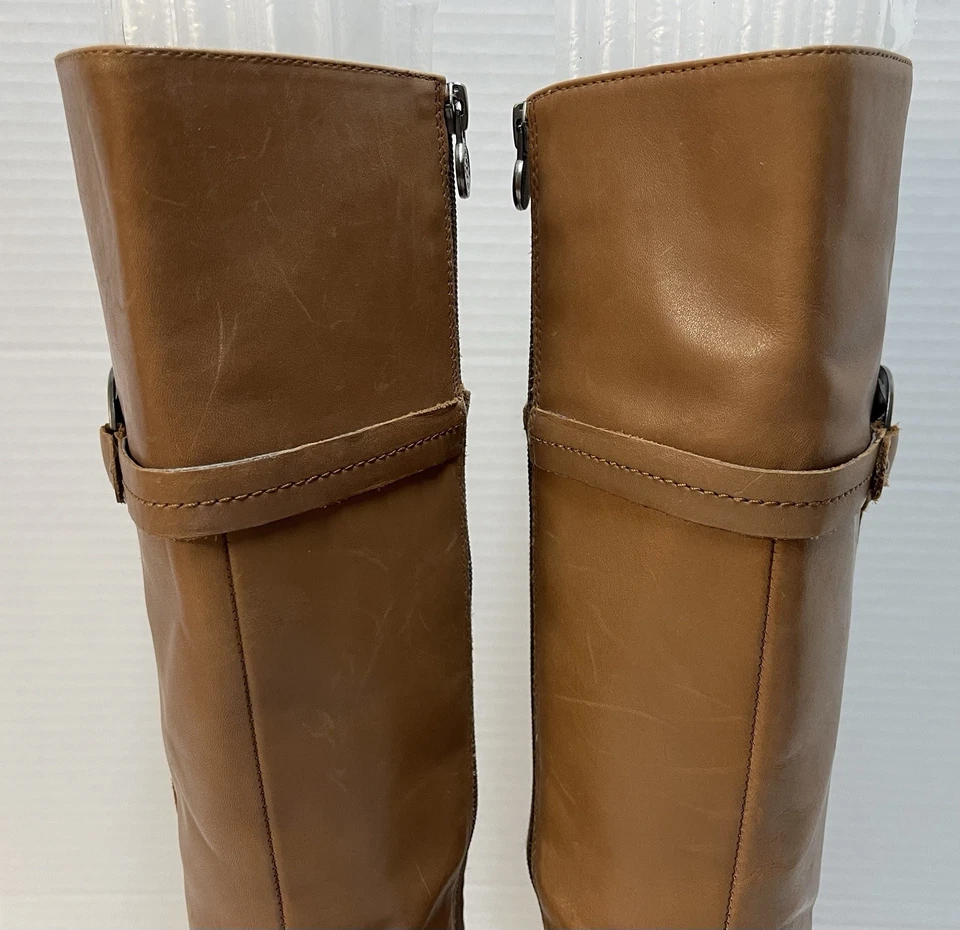 Botas de montar Etienne Aigner Winston 2012 talla 7,5 M cuero marrón en caja ecuestres Foto 3 de 4