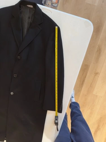 Cardinal of Canada Mens Black Wool Cashmere Overcoat 40R Worn Once Top Coat image 18