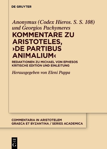 Georgios Pachymeres Anonymus (Codex  Kommentare zu Aristoteles, ›De p (Hardback)