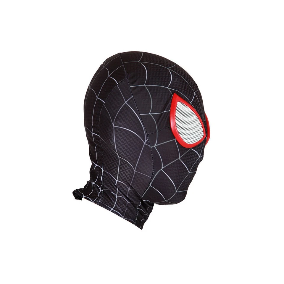 Spider-Man Miles Morales Elastic Mask Cosplay Party Halloween Full Head Props - Image 4 of 4