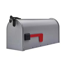 Architectural Mailboxes Grayson Medium Steel Post Mount Mailbox Gray ST1000AM