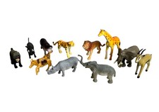 Lot of 11 Small Plastic Animals Toy Zoo Farm Pretend Play