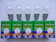5x 25w B22 BC Bayonet Triple Life Round Golfball Globe Incandescent Proper Bulbs