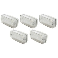 5 x Aluminium & Glass Bulkhead Light Fittings - Max 100W B22 Bayonet Cap