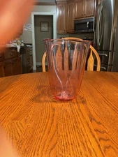 Vintage MCM Blenko Glass Rose Pink Handkerchief Vase 9.5" Tall