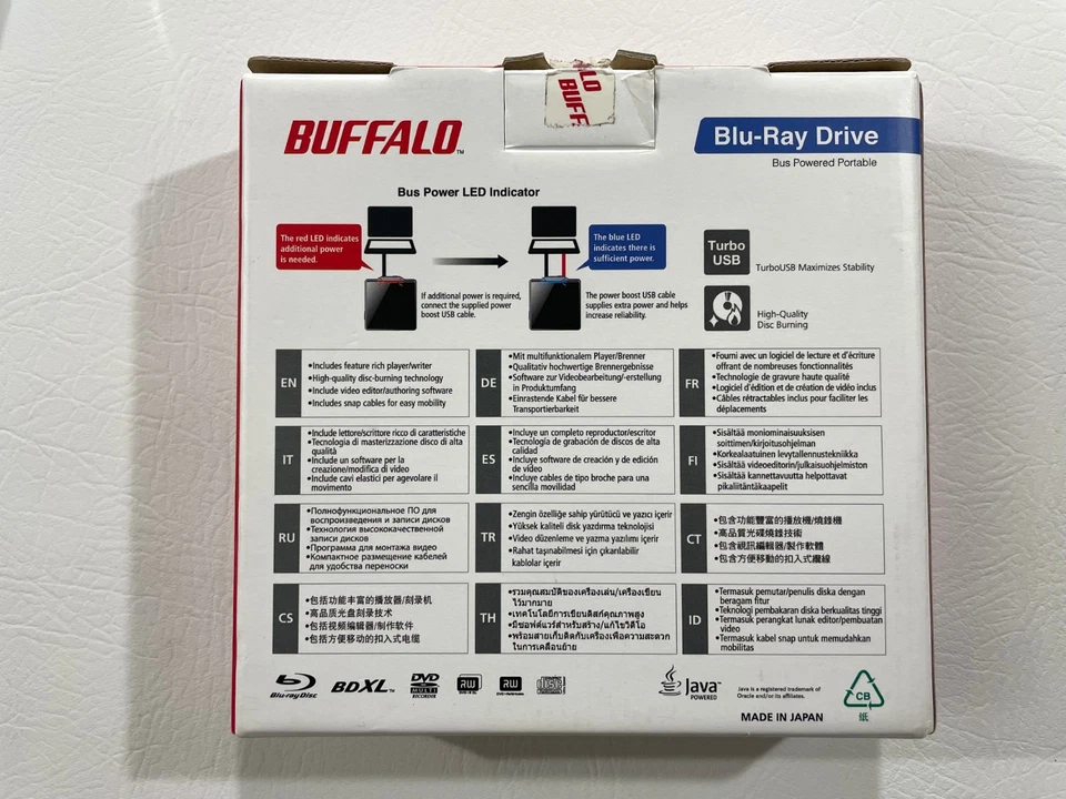 BUFFALO MEDIA STATION BRXL-PC6U2 blu-ray writer drive EMPTY BOX ONLY!, NO drive! - Image 3 of 4