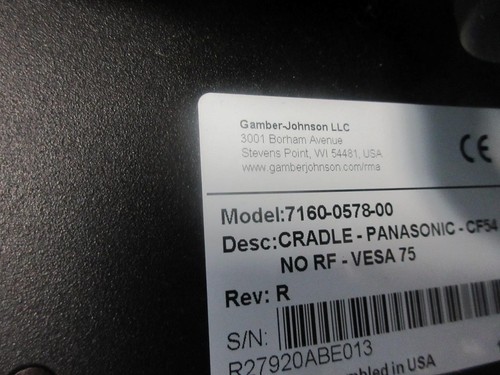 GAMBER JOHNSON GETAC S410 VEHICLE COMPUTER DOCKING STATION 7160-0578-00 W/ MOUNT - Picture 8 of 14