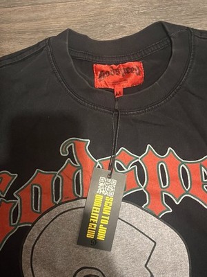 Godspeed Skull Graphic Men's T-Shirt Black Cotton Jersey Crew Neck