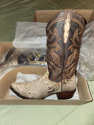 dan post sturgis python snakeskin snip toe western cowboy boot 10.5d